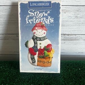 1997 Longaberger Pottery Snow Friends Cookie Mold Series “Chilly - NIB